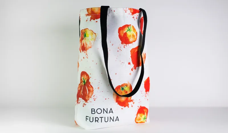 Bona Furtuna Recycled Tote Bags Upright Handles Outside by Anthem Branding