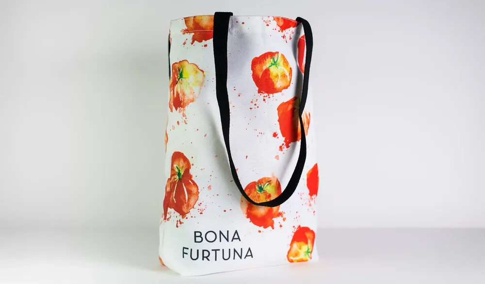 Bona Furtuna Recycled Tote Bags Upright Handles Outside by Anthem Branding