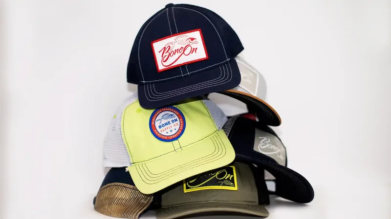 Bone On Sportswear Fishing Apparel Hats by Anthem Branding