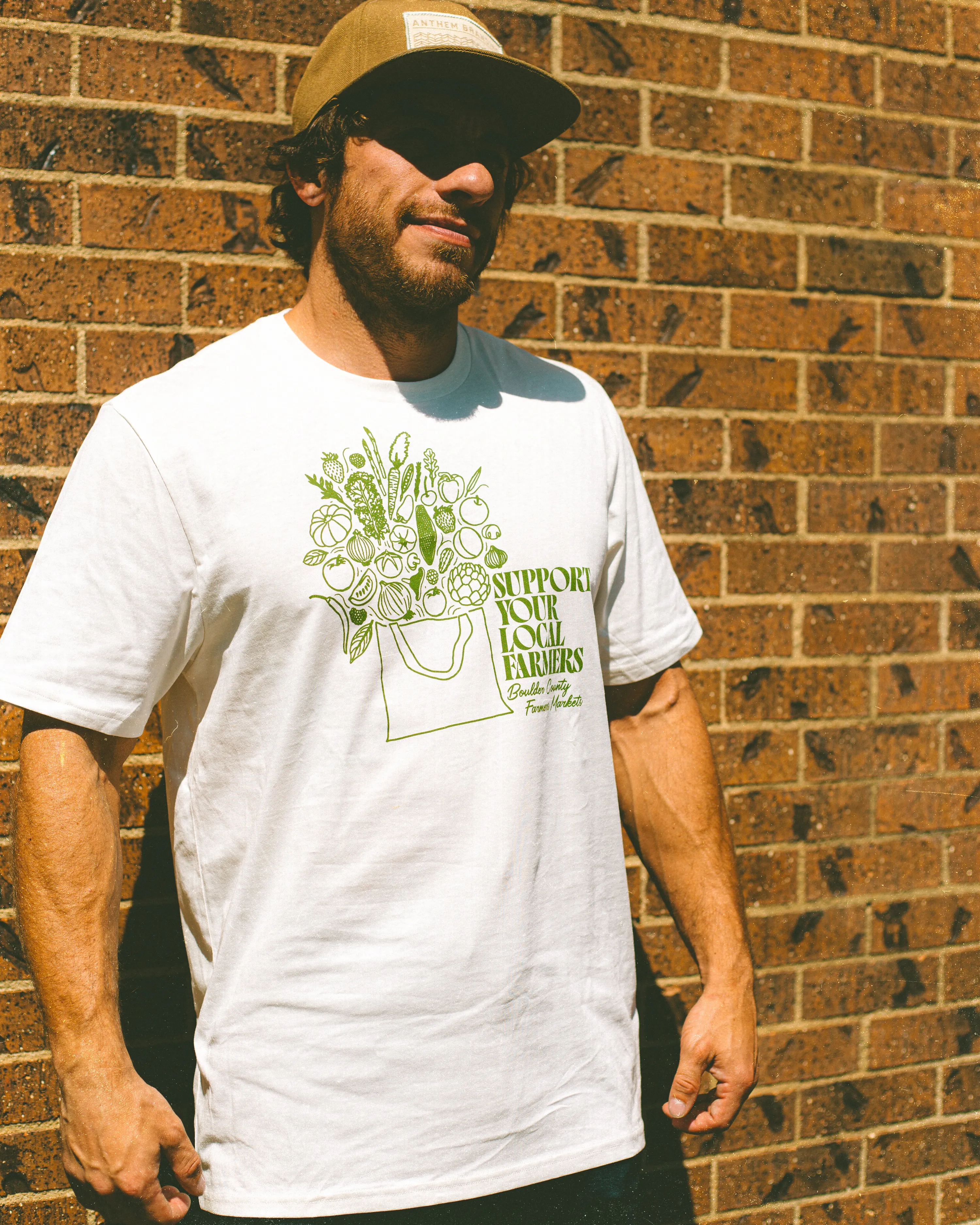 Boulder County Farmers Market Support Your Local Farmers Screen Print T Shirt by Anthem Branding 2