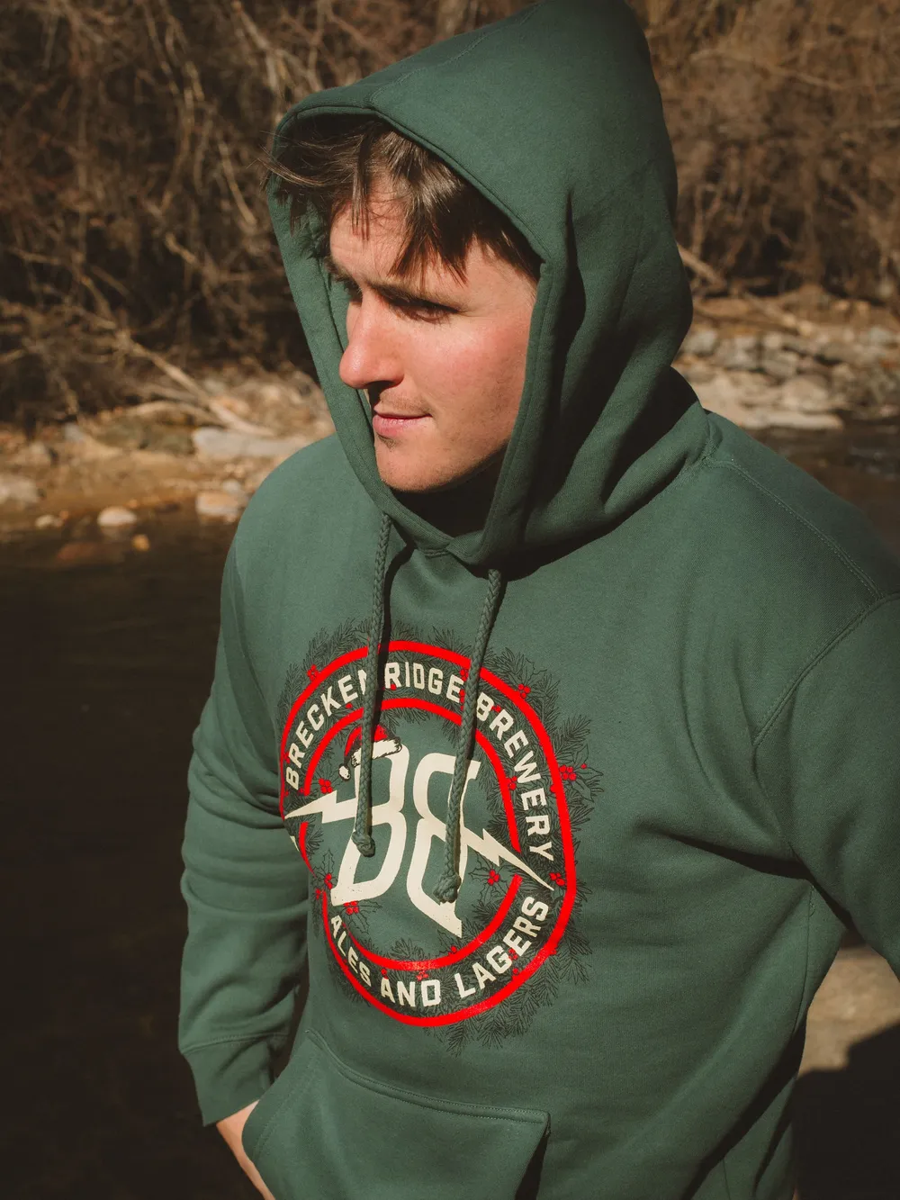Breckenridge brewery holiday hoodie by anthem branding lifestyle 1