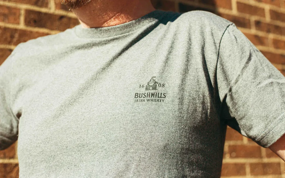 Bushmills Irish Whiskey Gray Shirt Front by Anthem Branding 1