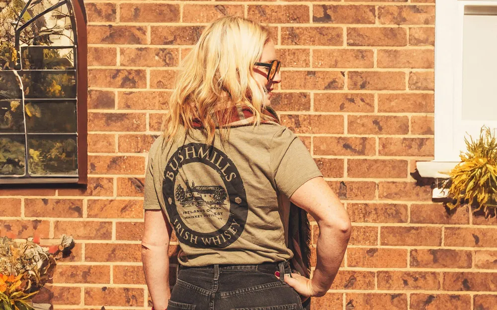 Bushmills Irish Whiskey Green Black Shirt Back by Anthem Branding 1