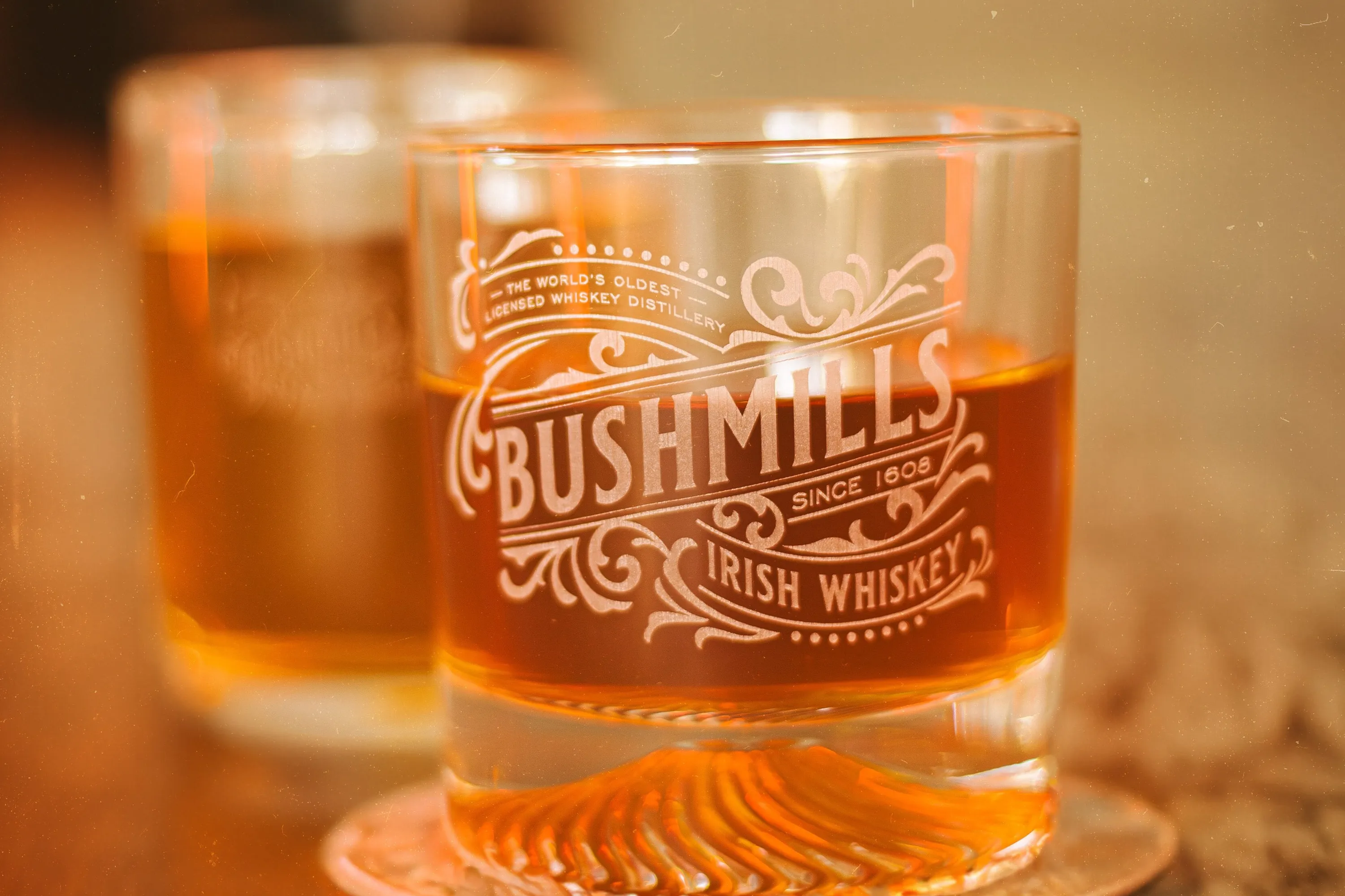 Bushmills Irish Whiskey Laser Etched Cocktail Glass 11