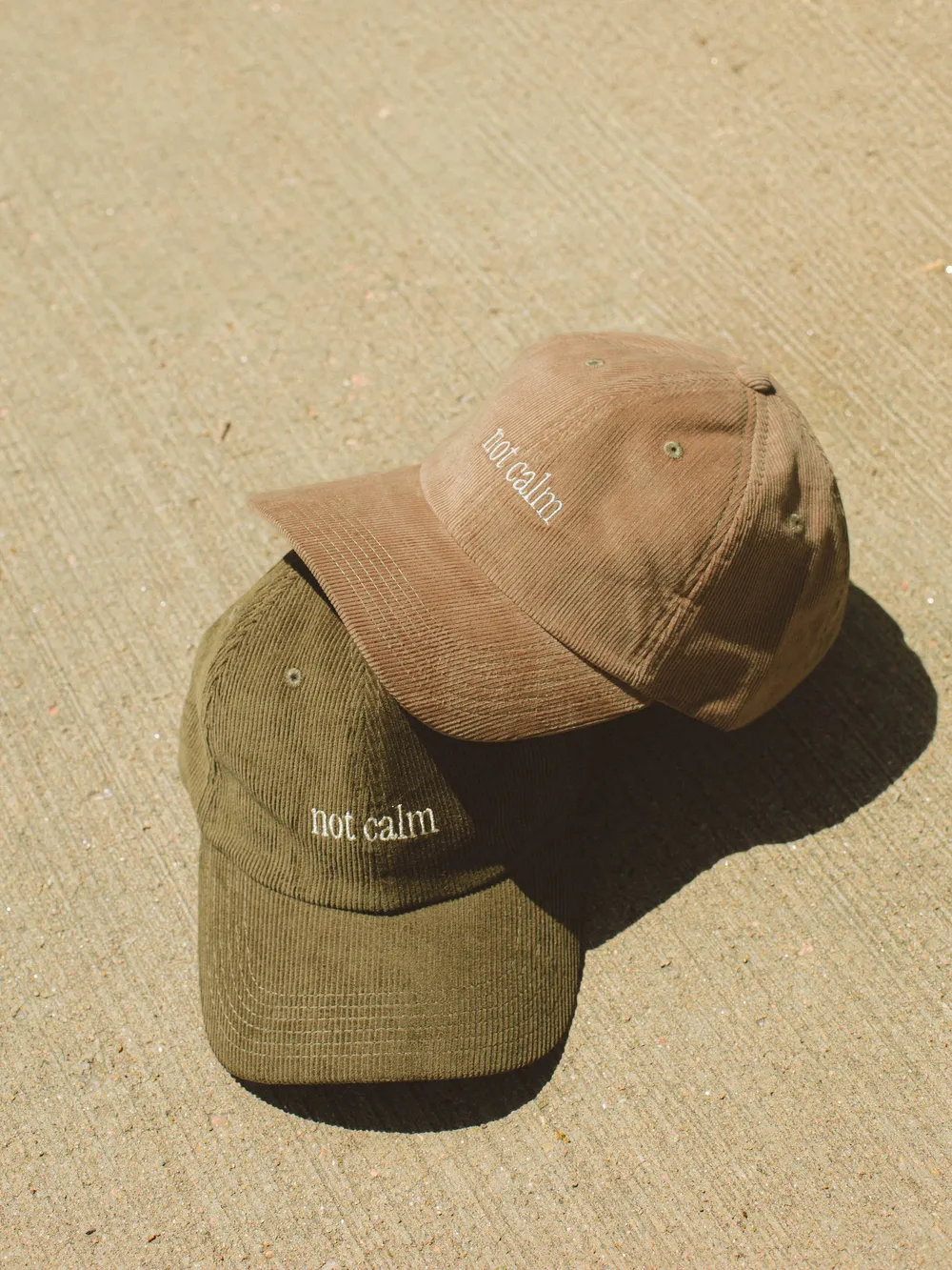 Calm corduroy dad hats by anthem branding 2