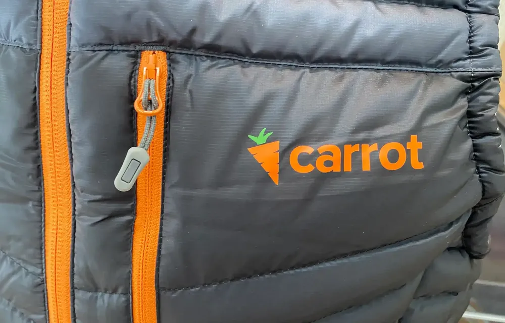 Carrot down vest anthem branding