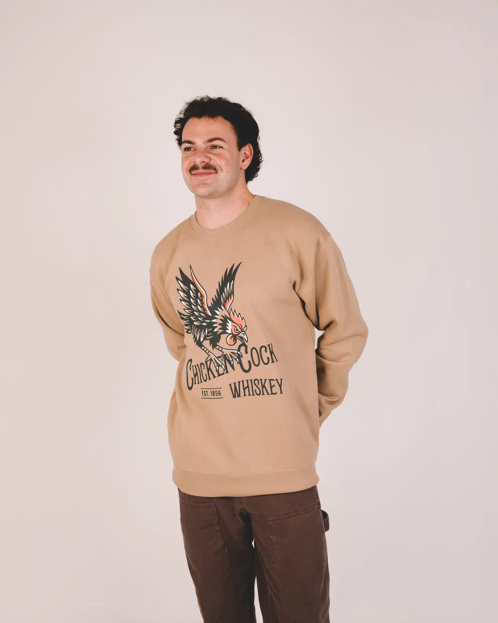 Chicken cock whiskey crewneck sweatshirt by anthem branding 1
