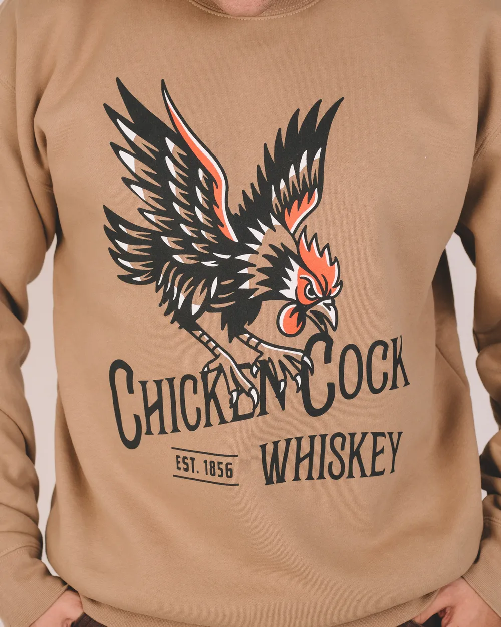 Chicken cock whiskey crewneck sweatshirt by anthem branding 4