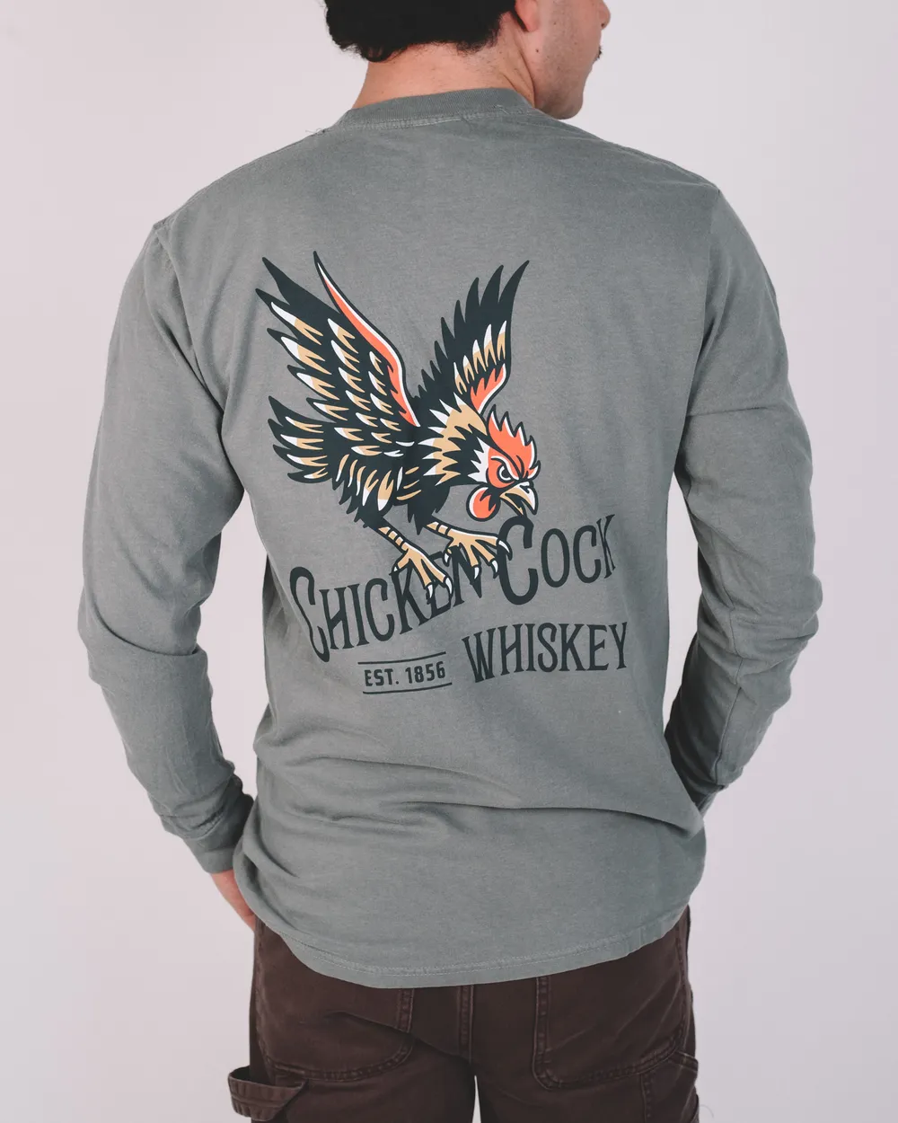Chicken cock whiskey long sleeve tee by anthem branding 11