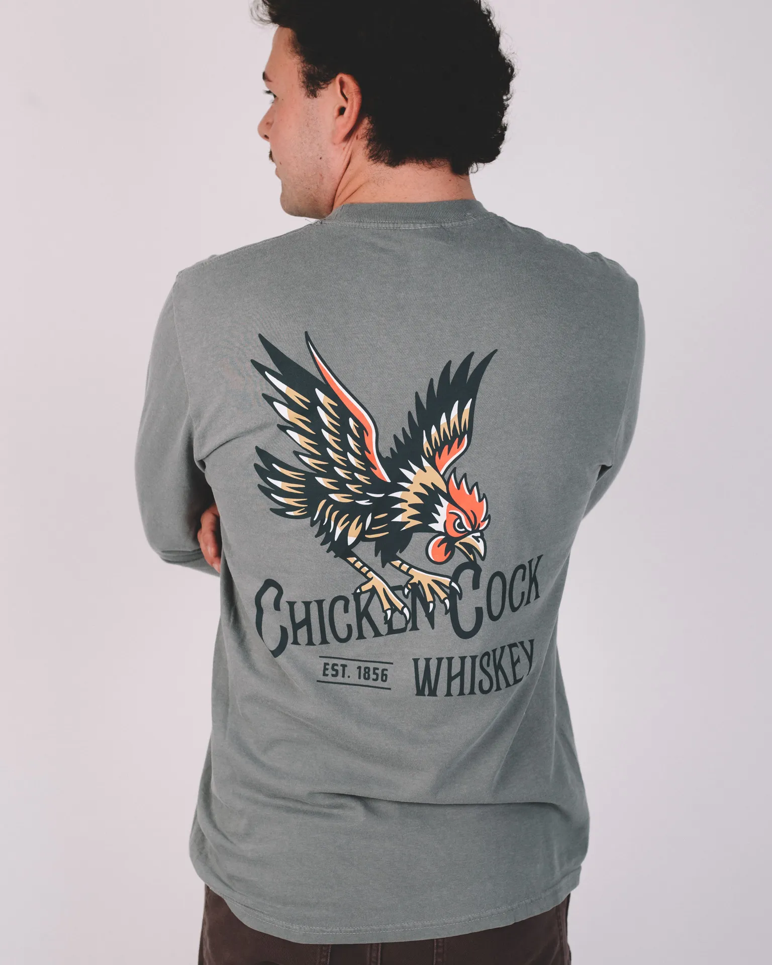 Chicken cock whiskey long sleeve tee by anthem branding 12