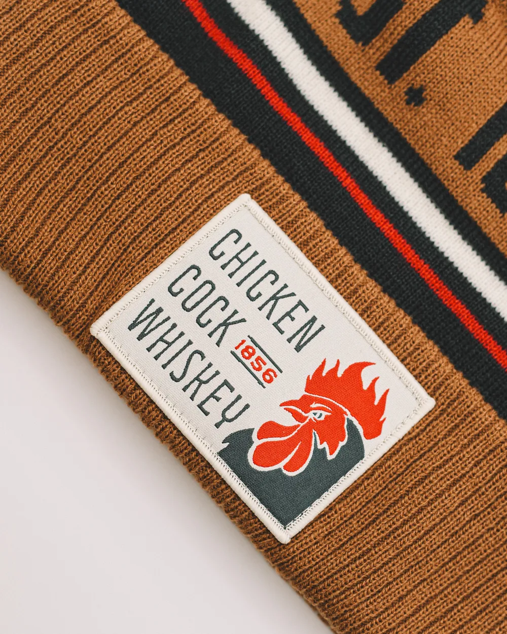 Chicken cock whiskey custom beanies by anthem branding 1