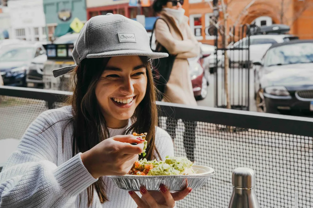 Chipotle custom 7 panel hat by anthem branding
