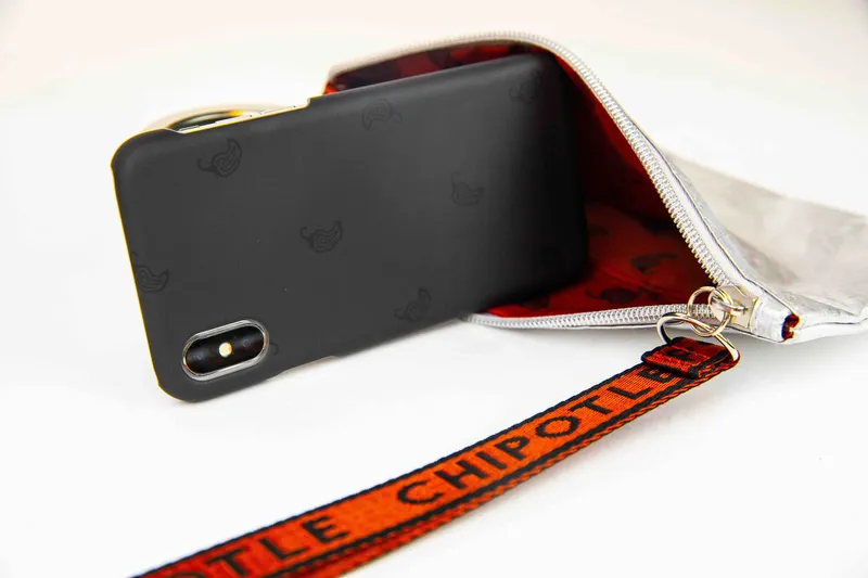 Chipotle custom phone case foil pouch by anthem branding