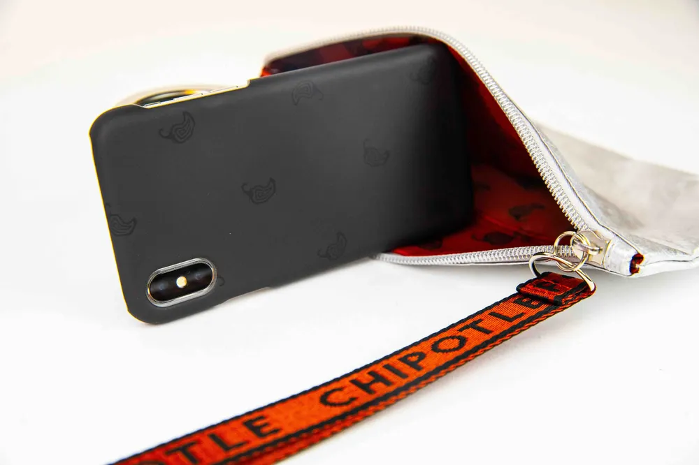 Chipotle custom phone case foil pouch by anthem branding