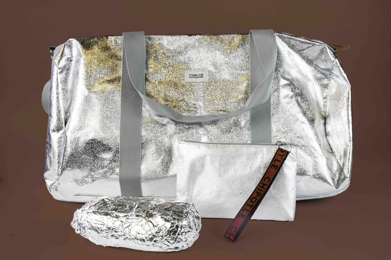 Chipotle foil duffle bags by anthem branding