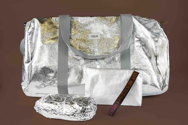 Chipotle foil duffle bags by anthem branding