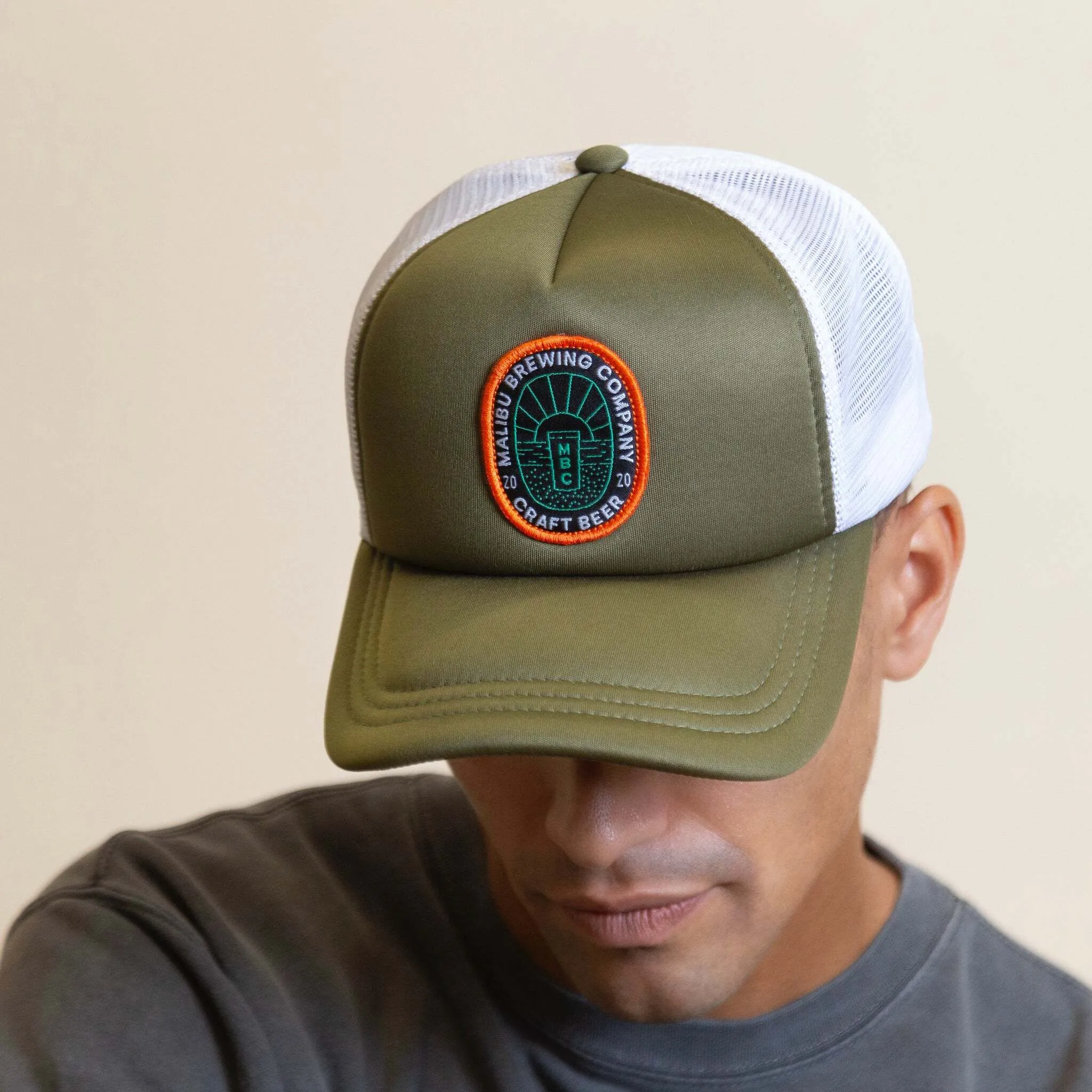 Malibu brewing foam trucker hat by anthem branding