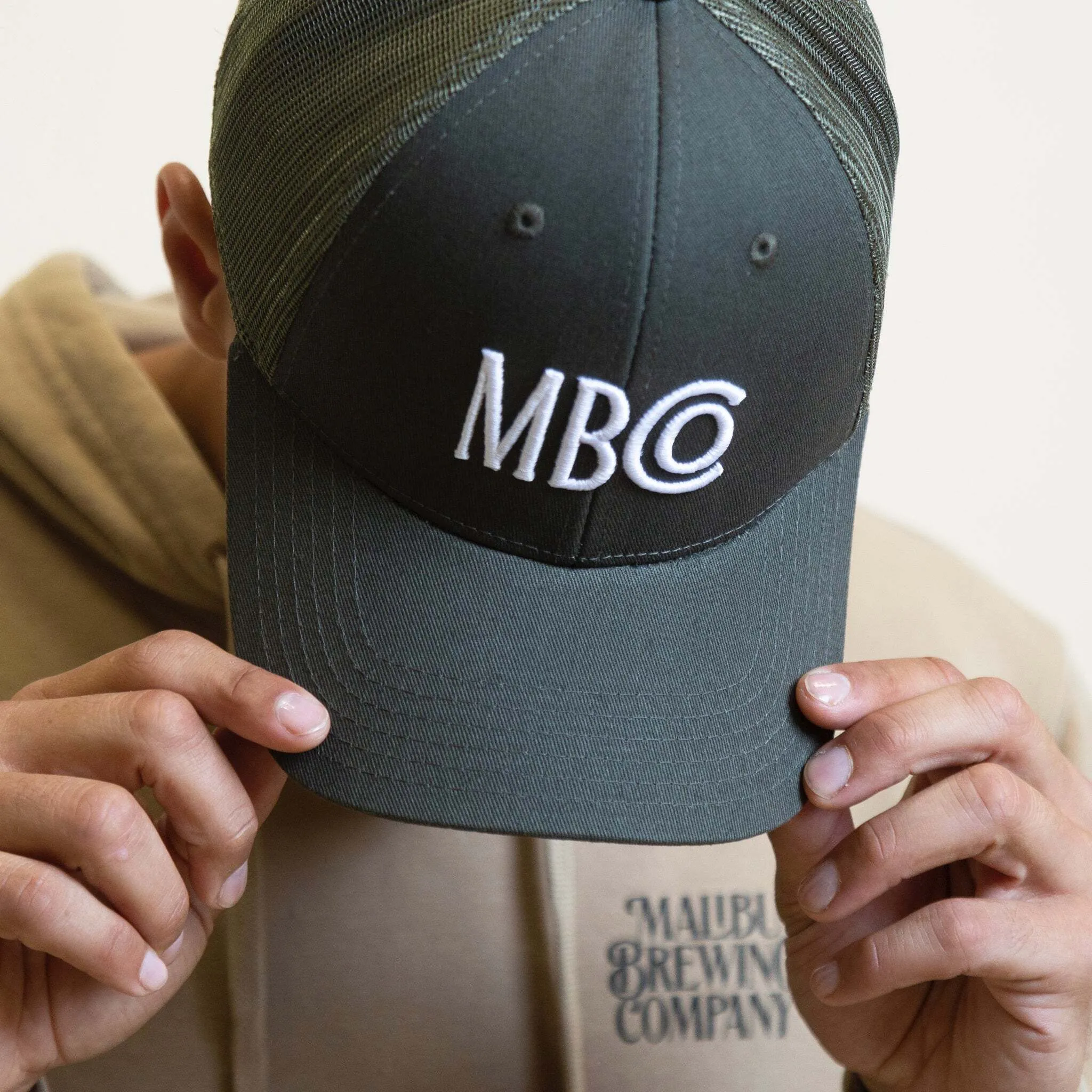 Malibu brewing trucker hat by anthem branding