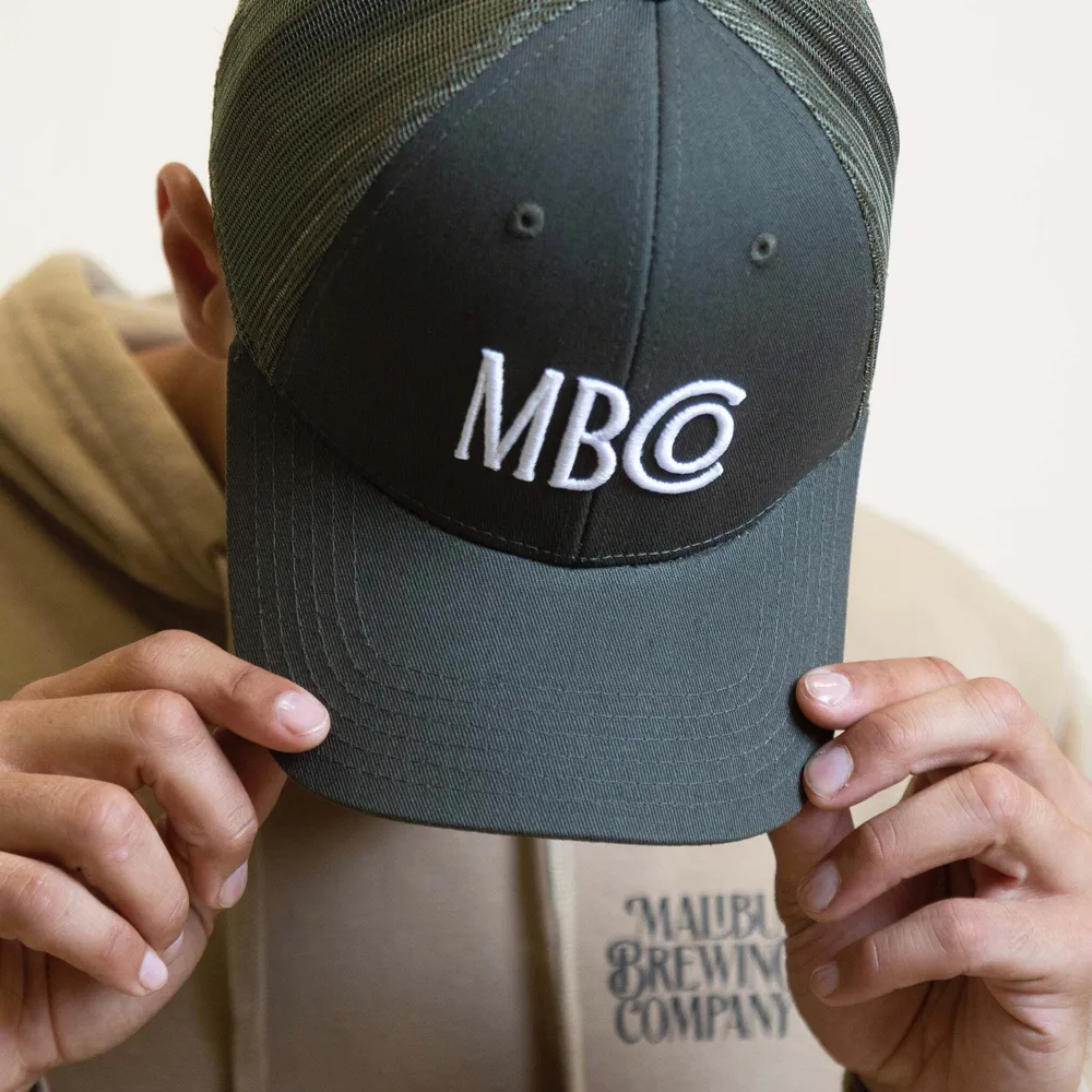 Malibu brewing trucker hat by anthem branding