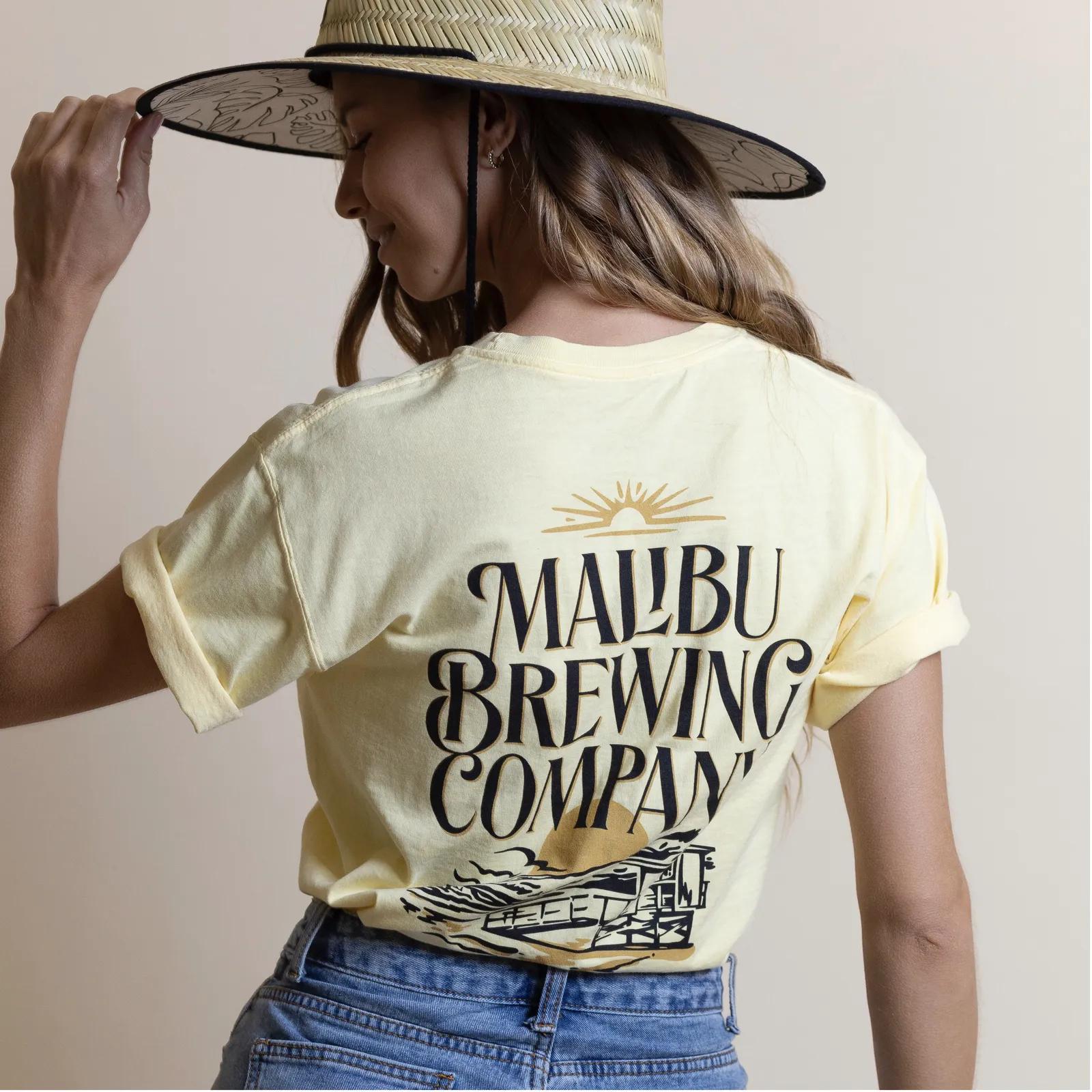 Malibu brewing straw hat and t shirts anthem branding