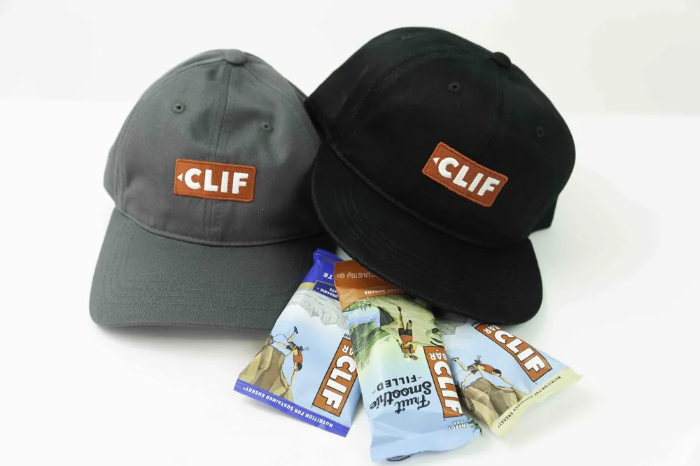 Clifbar custom hats with packaging