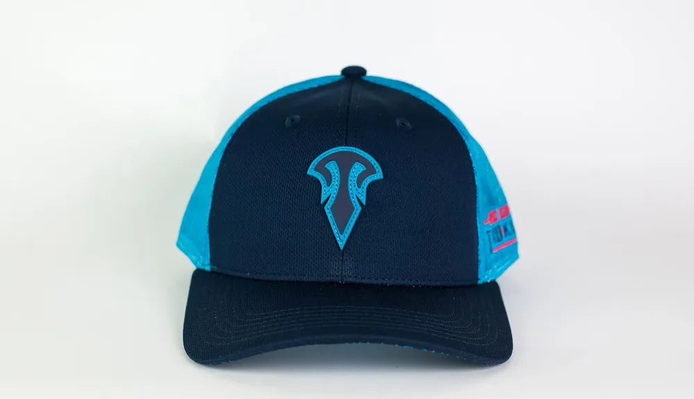 Eagle Claw Performance Trucker Hat Front Blue by Anthem Branding