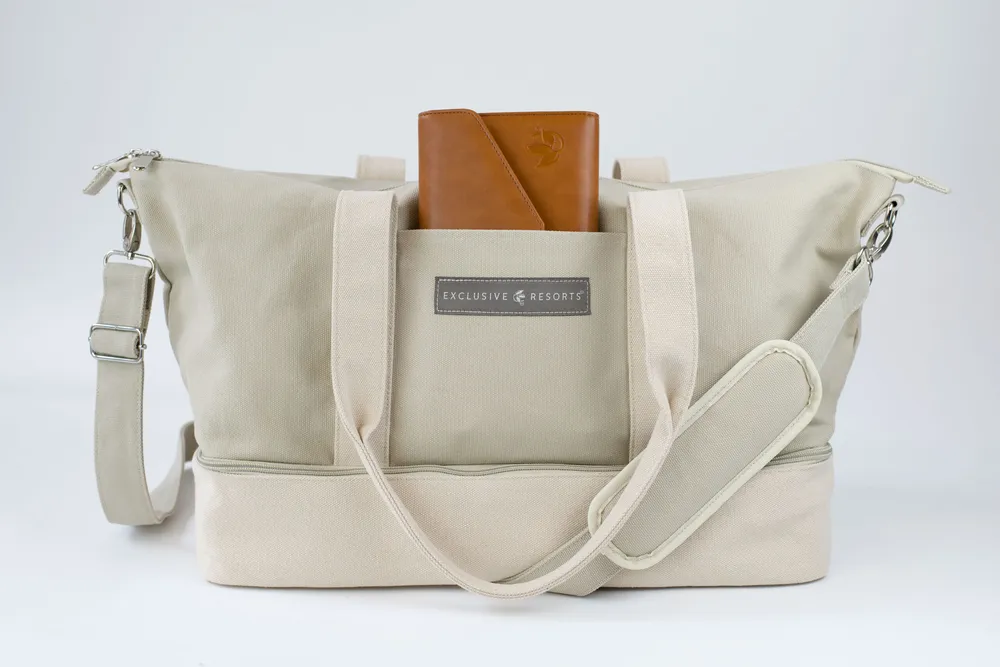 Exclusive resorts custom Tote Bag label anthem branding