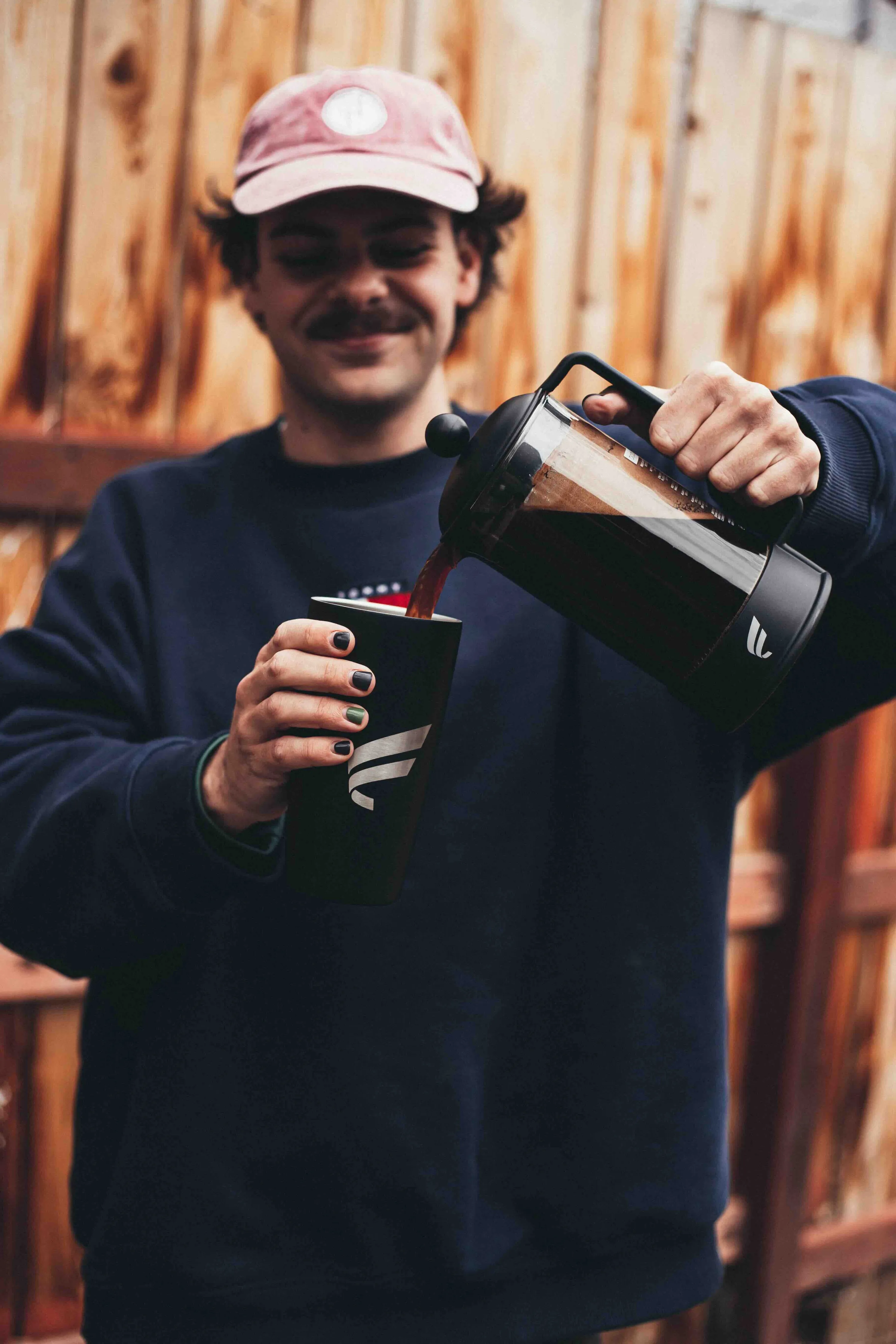 Fluent conveyors mug and french press anthem branding