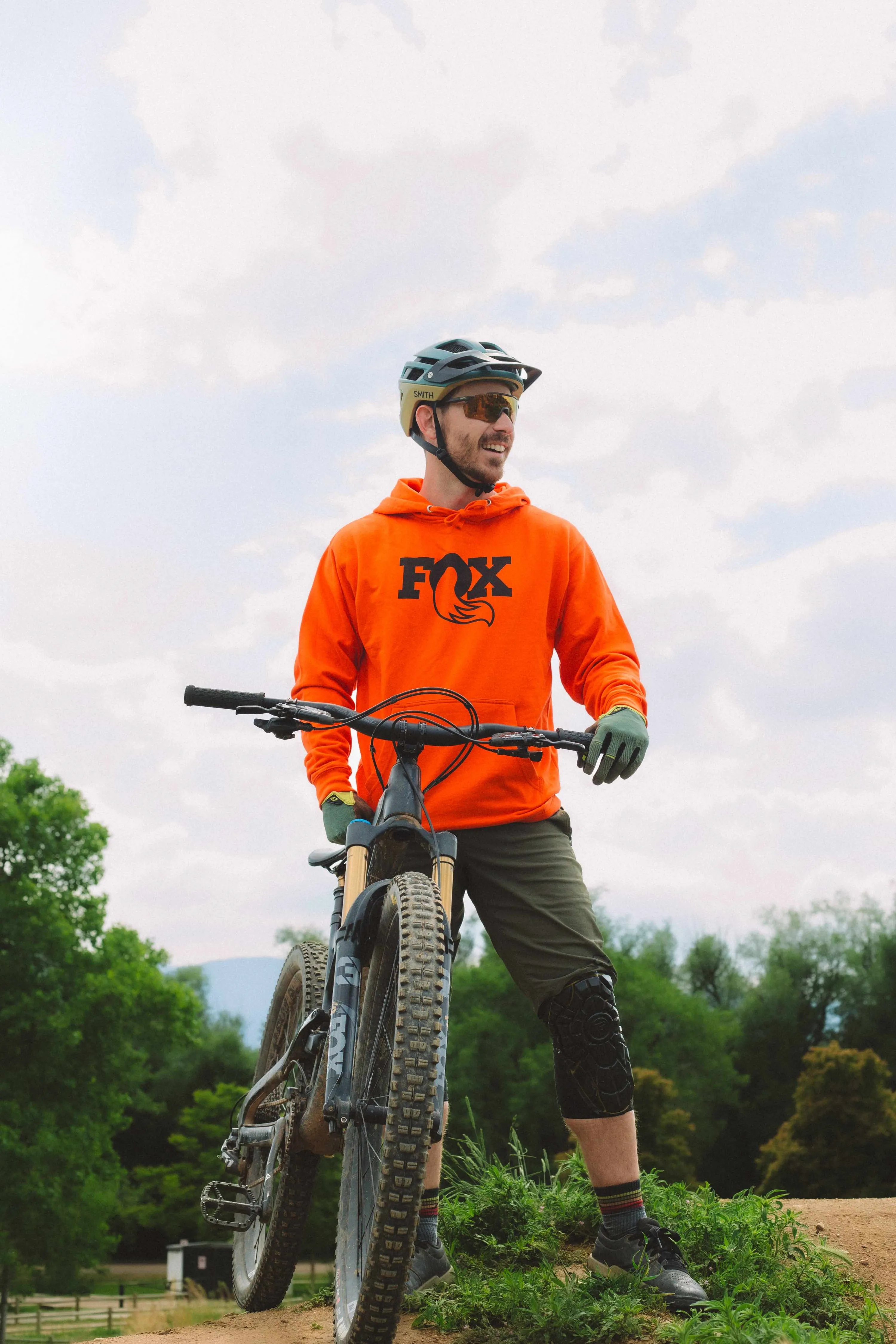 Fox orange black logo hoodie by anthem branding 3