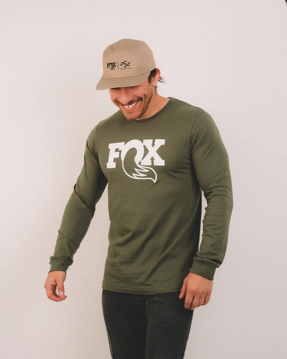 Fox army white logo tee x khaki factory hat by anthem branding