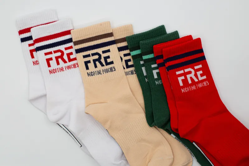 Fre nicotine color socks by anthem branding 2
