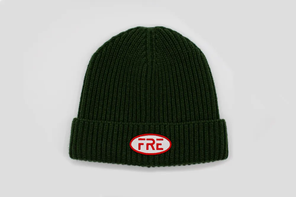 Fre nicotine green beanie by anthem branding 1