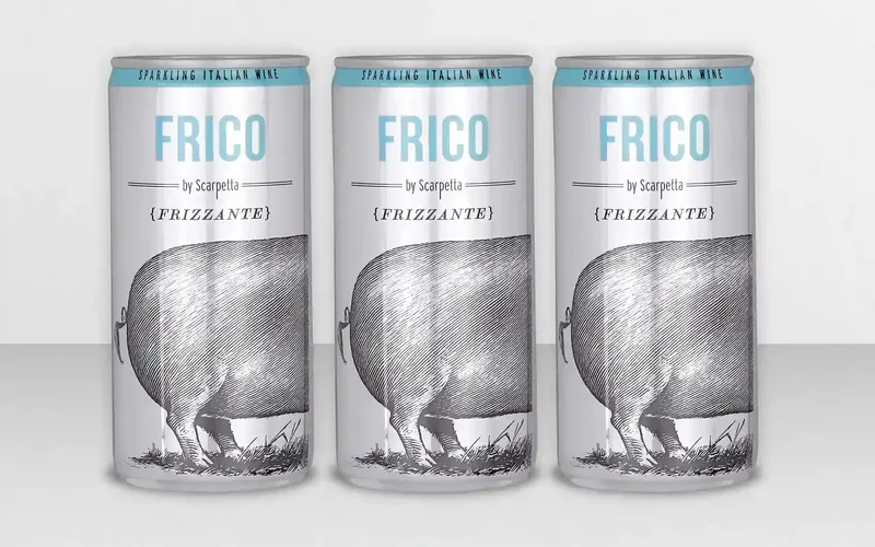 Frico Frizzante Wine Can Labels by Anthem Branding