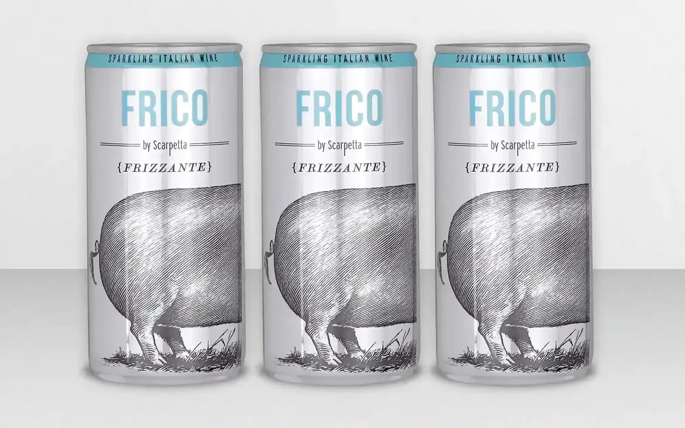Frico Frizzante Wine Can Labels by Anthem Branding