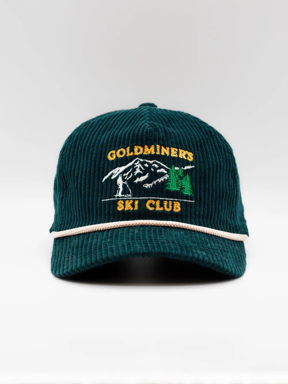 Goldminers ski club 5 panel grandpa hat by anthem branding 1