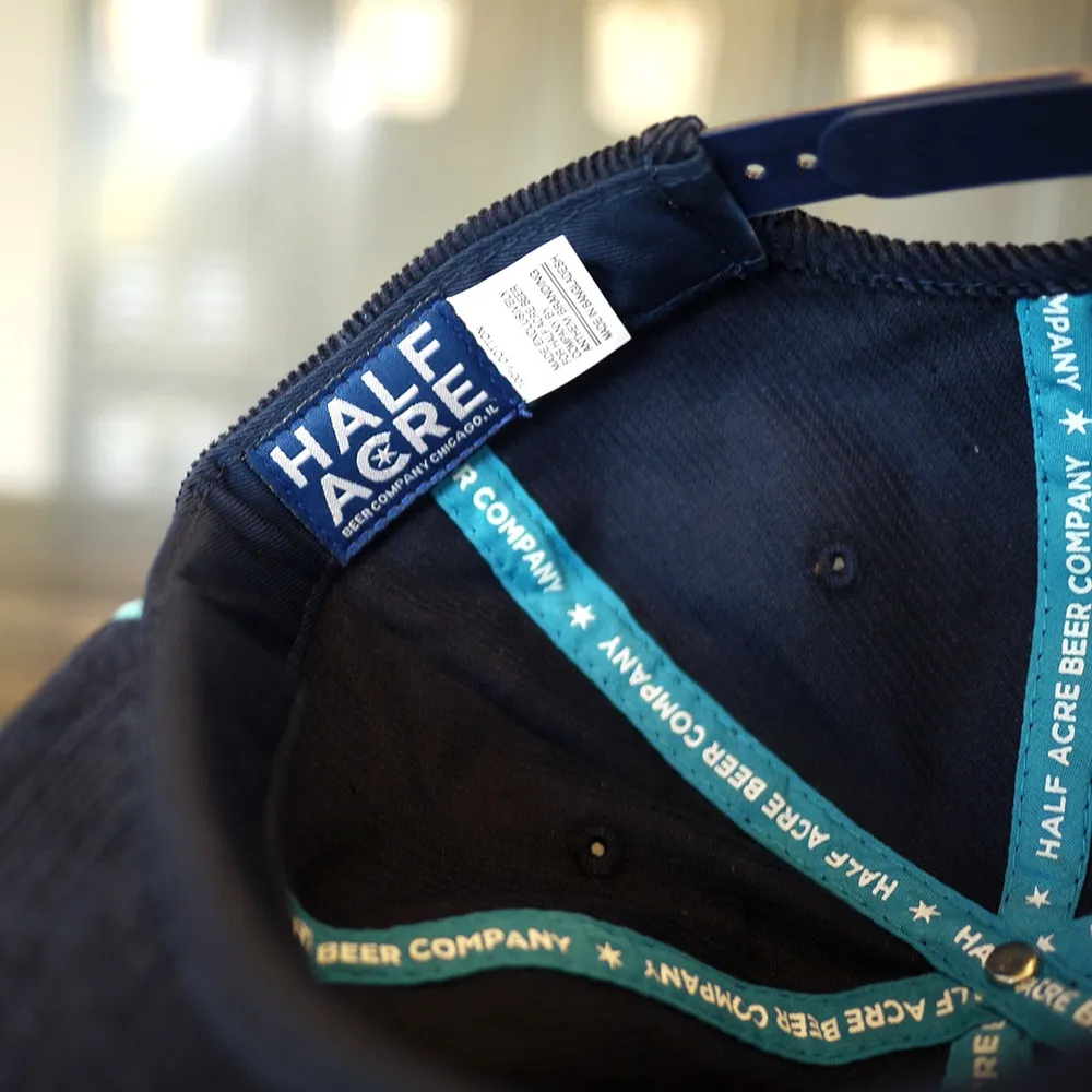 Half Acre Beer custom cordouroy hat anthem branding