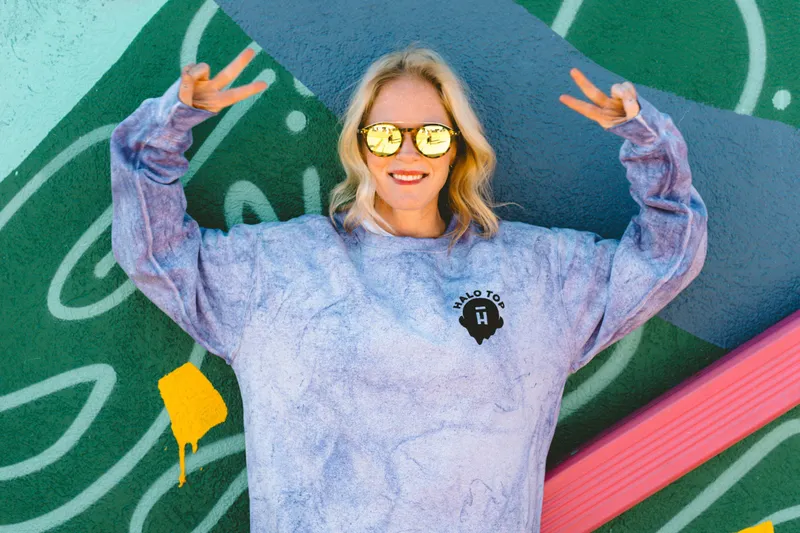 Halo Top Tie Dye Screen Printed Hoodie 1