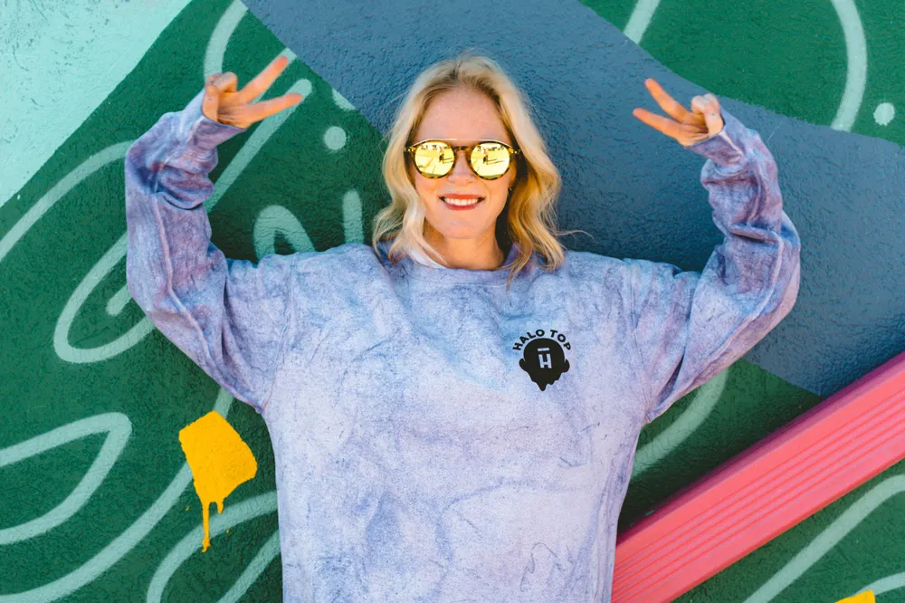 Halo Top Tie Dye Screen Printed Hoodie 1