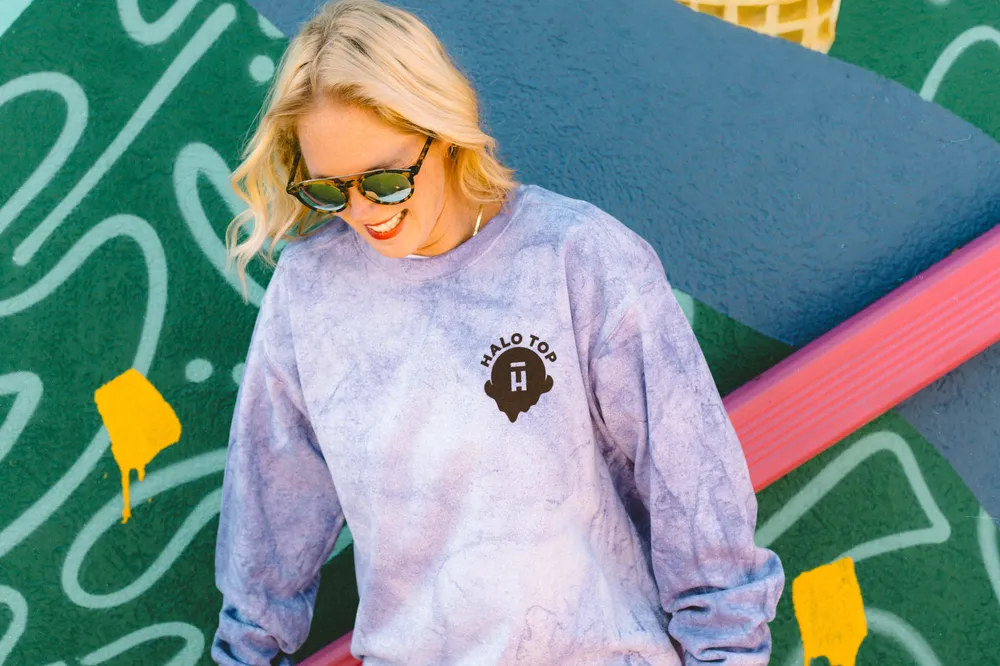 Halo Top Tie Dye Screen Printed Hoodie 5