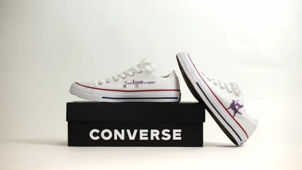 Custom converse I and Love and You anthem branding