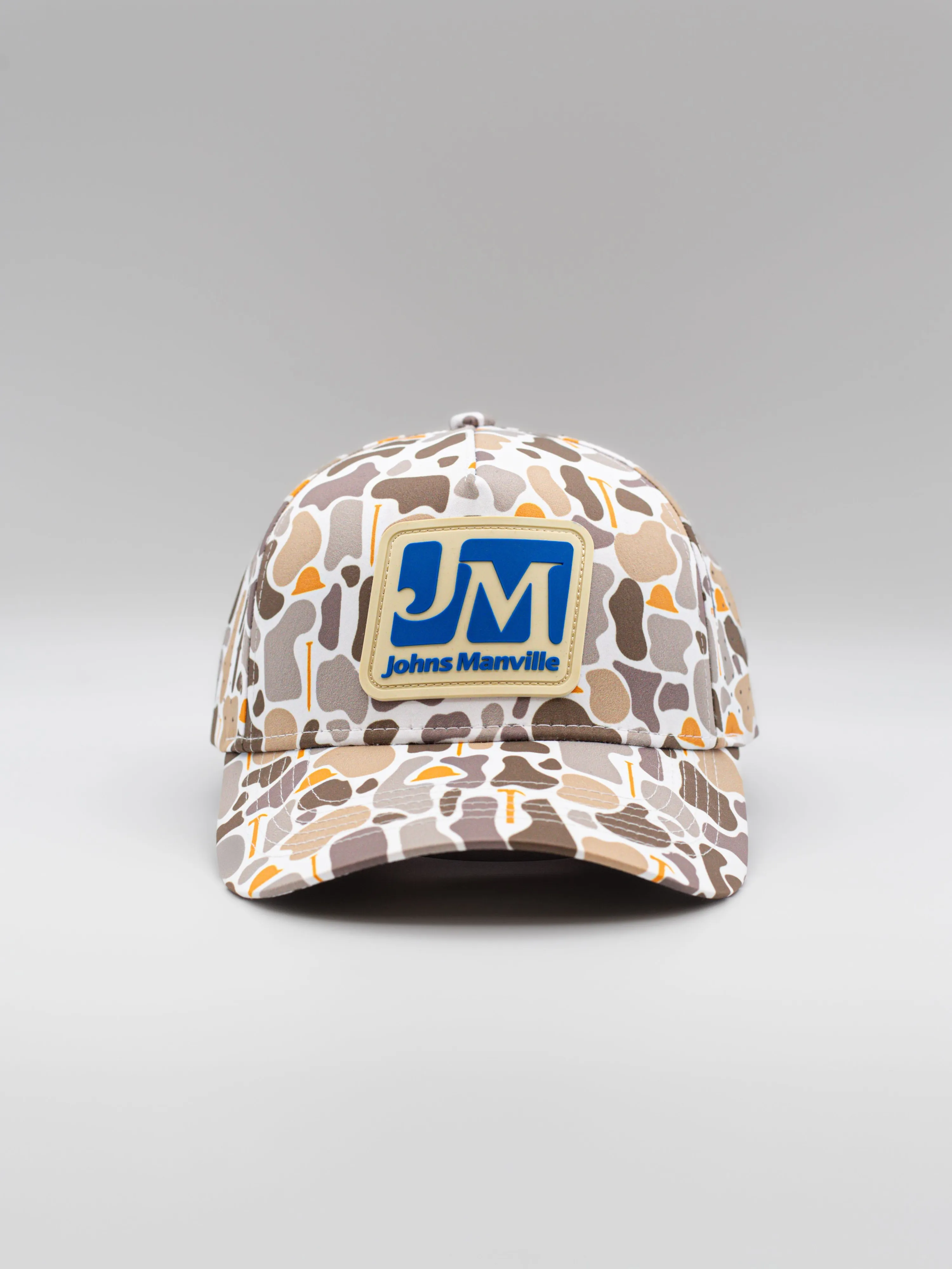 Johns manville construction camo 5 panel performance hat by anthem branding 1