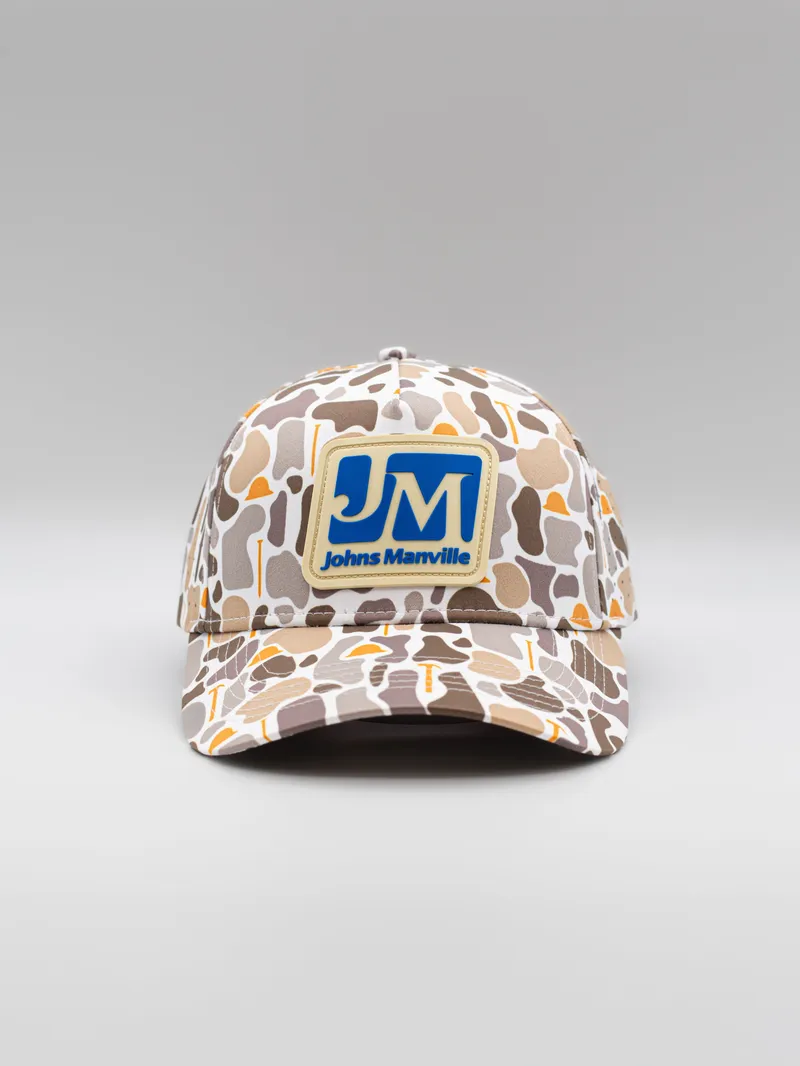 Johns manville construction camo 5 panel performance hat by anthem branding 1