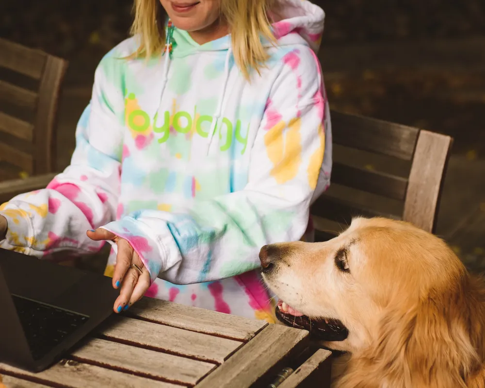 Joyology Double Lined Hood Tie Dye Sweatshirt by Anthem Branding 2