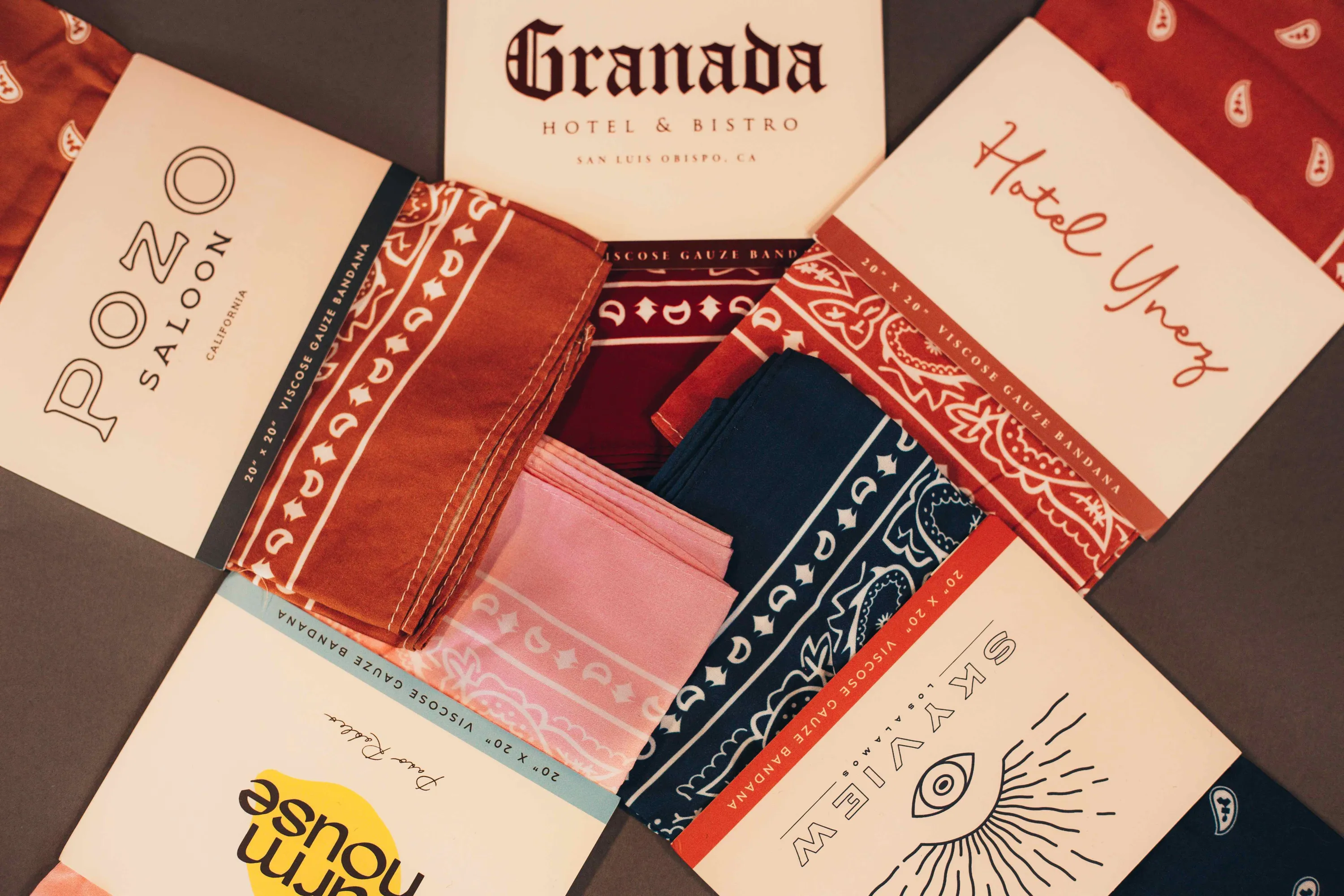 Nomada Hotel Group Bandana Collection 20x20 Viscose Gauze by Anthem Branding 7