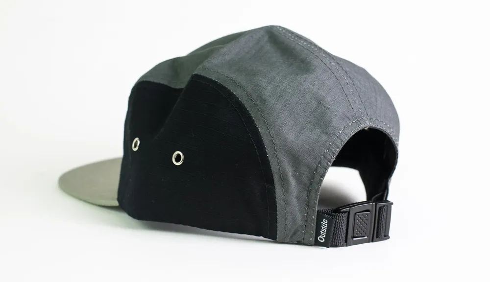 Outdoor Interactive Black Gray Camper Hat Back by Anthem Branding