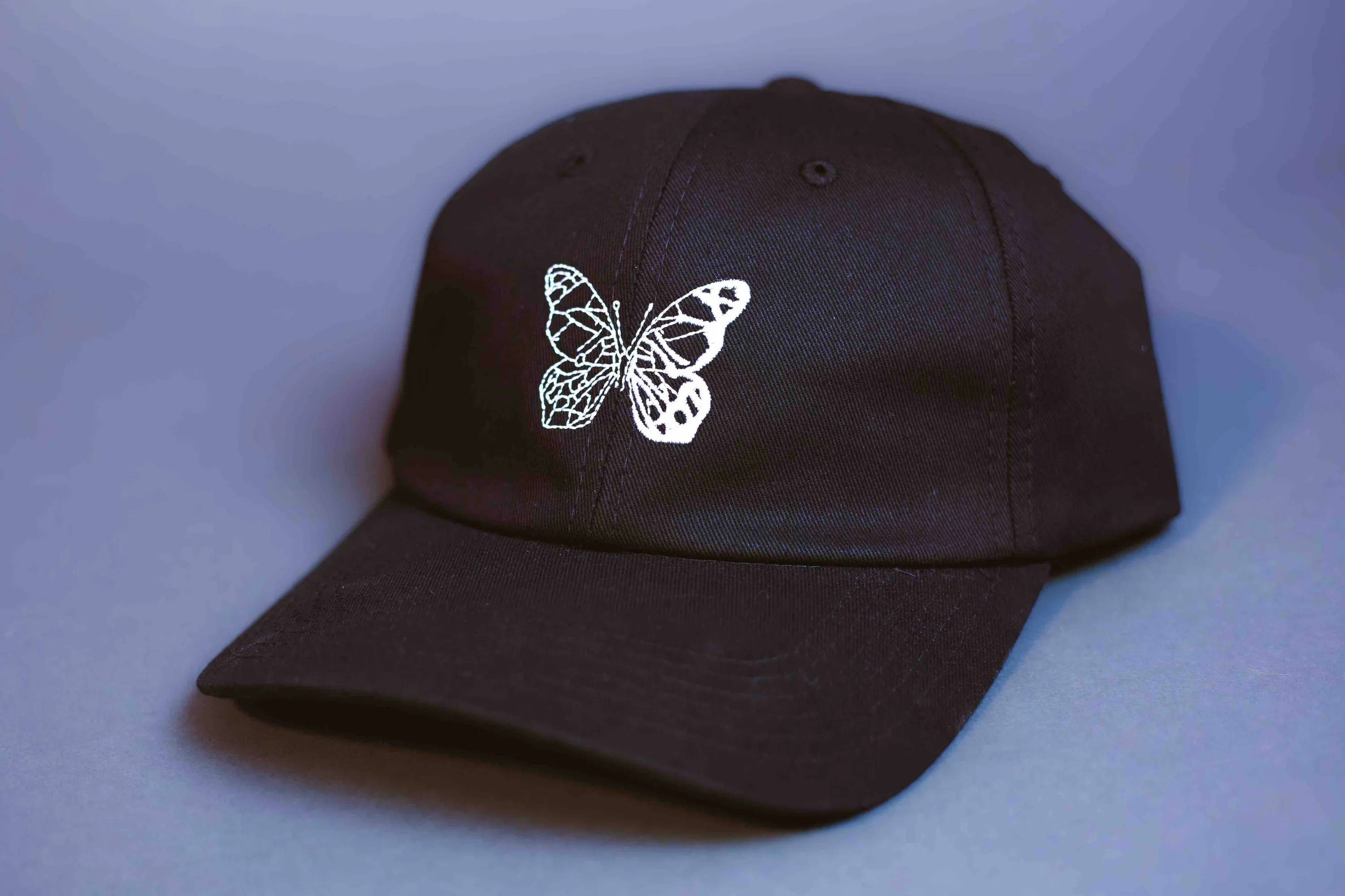 Petalouda Custom Embroidered Dad Hat Black by Anthem Branding Front