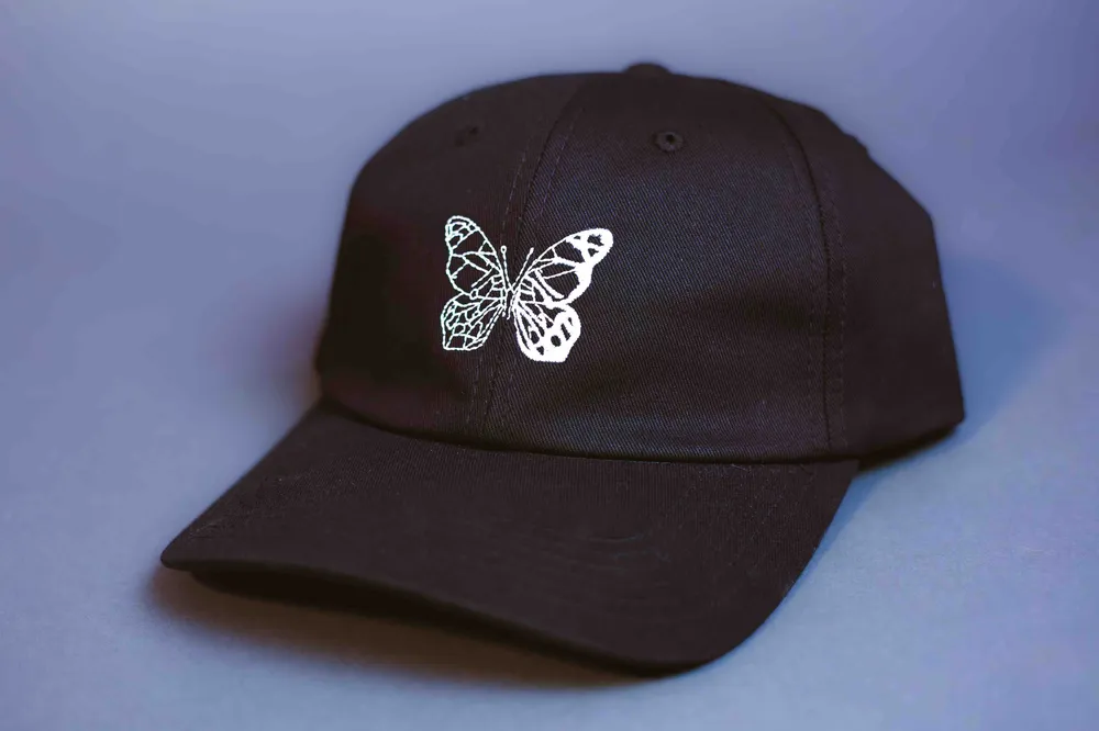 Petalouda Custom Embroidered Dad Hat Black by Anthem Branding Front