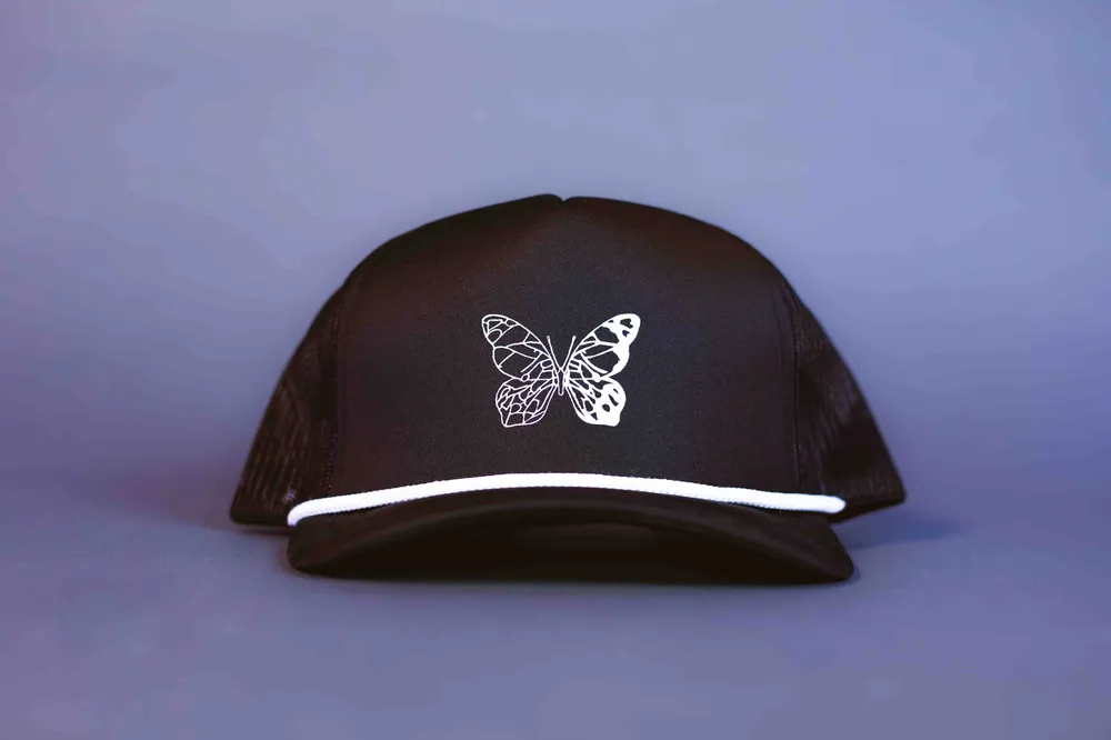 Petalouda Custom Surf Trucker Hat Black by Anthem Branding Front