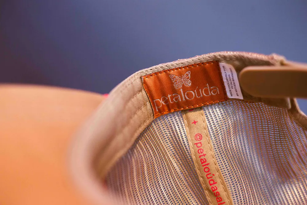 Petalouda Custom Surf Trucker Hat Clay Cream by Anthem Branding Interior Woven Label