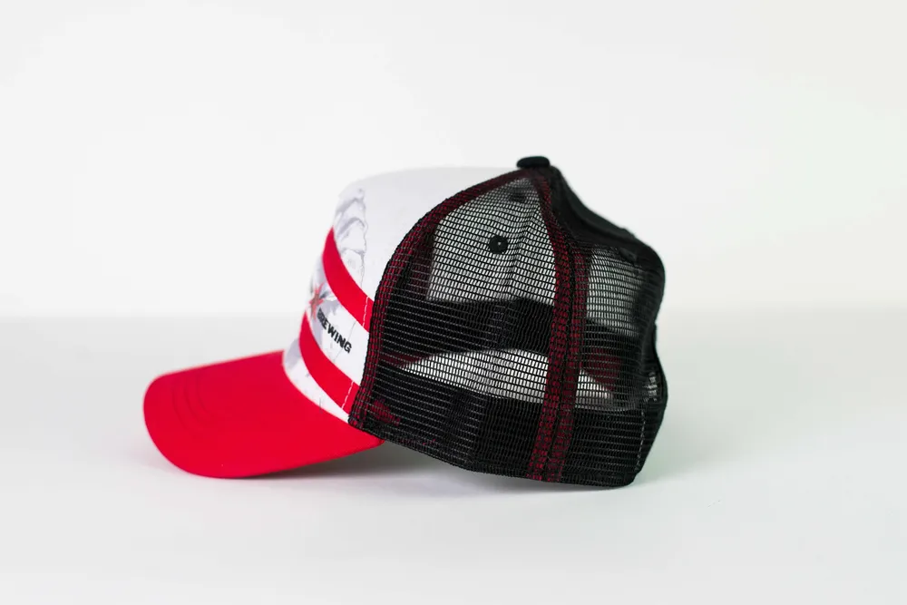 Curved Brim Trucker Hat Left for Revolution Brewing by Anthem Branding